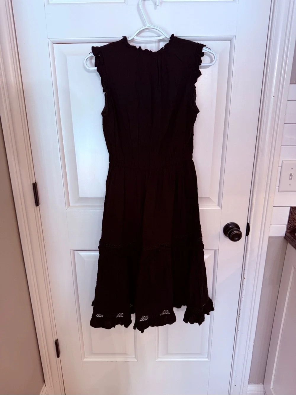 Kate Spade Broome Street Swiss Dot Sleeveless Black Midi Dress 25666
